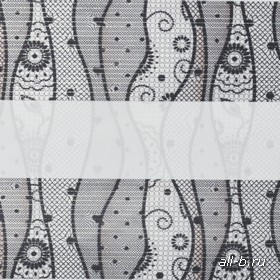 Рулонные шторы Зебра:КРУЖЕВО серый 