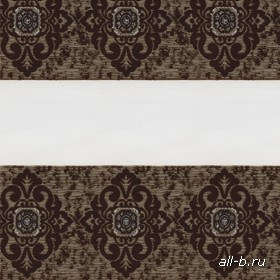 Рулонные шторы Зебра:ДАМАСК коричневый